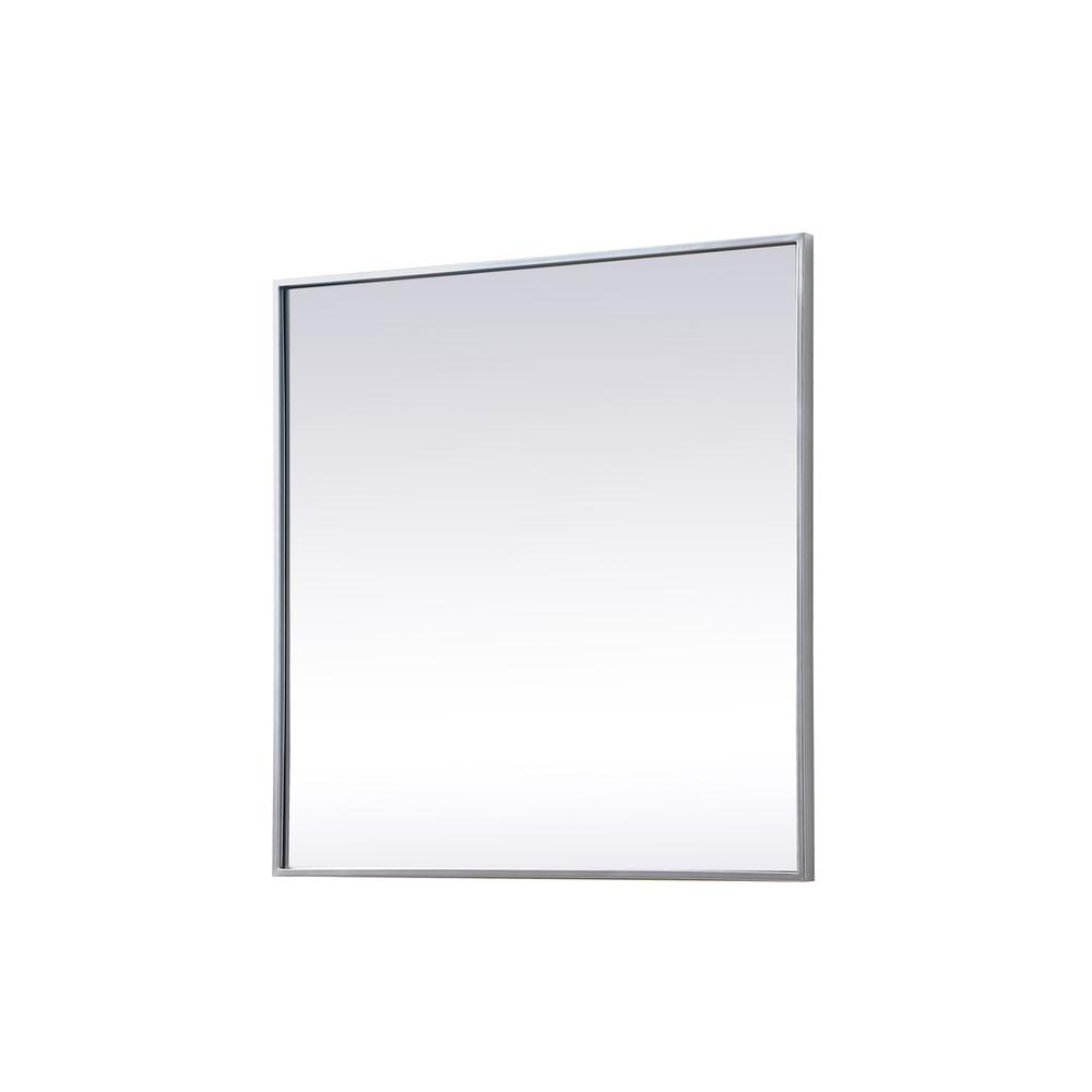 Metal Frame Square Mirror 30 inch in Silver. Picture 7