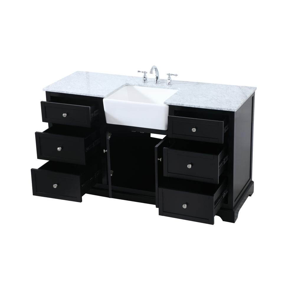 60 inch Single bathroom vanity in black. Picture 9