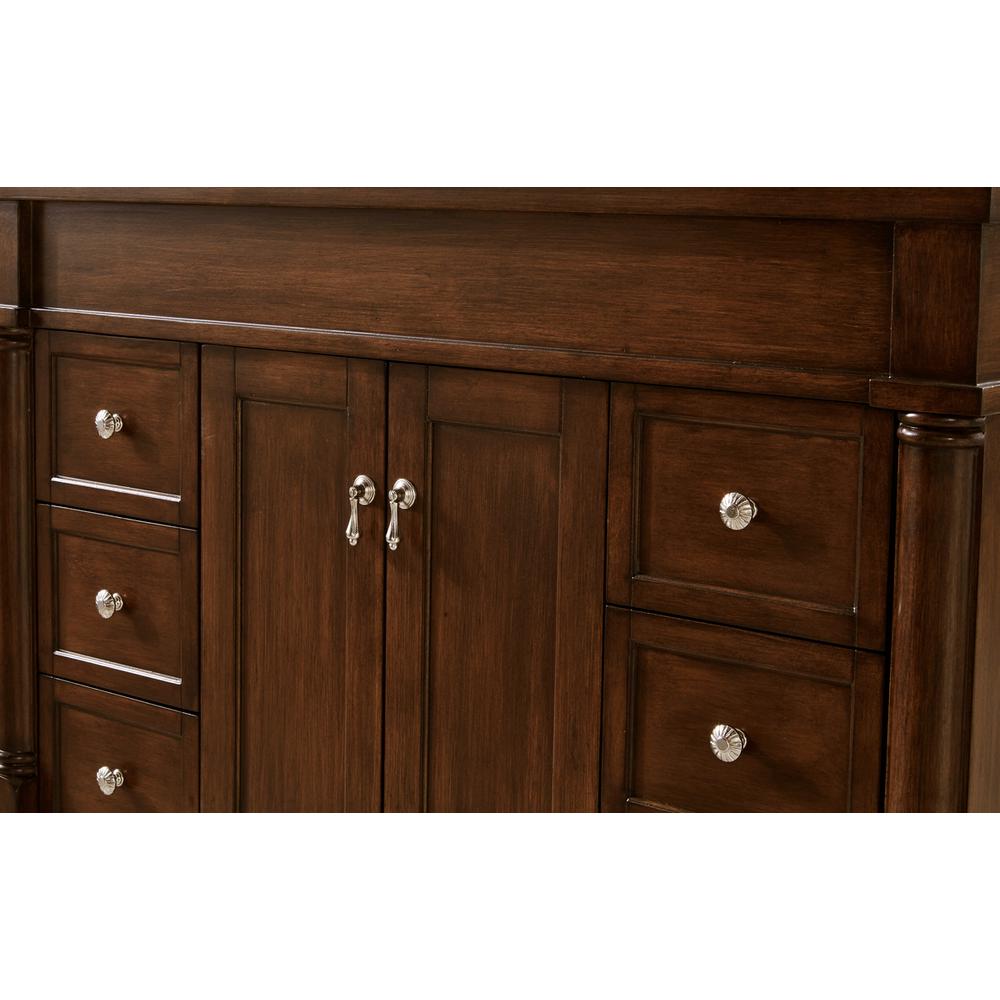 42 inch Single Bathroom vanity in Walnut with ivory white engineered marble. Picture 5