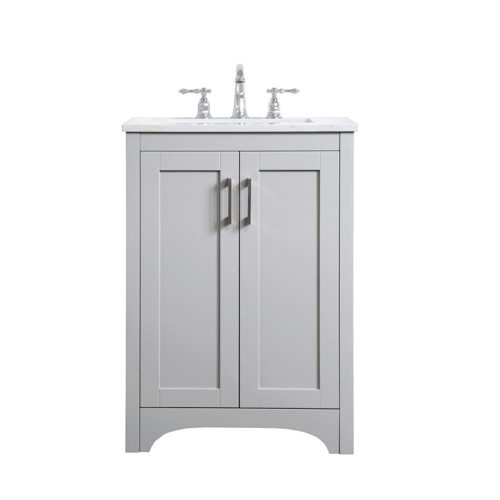 24 inch Single Bathroom Vanity in Grey. Picture 1