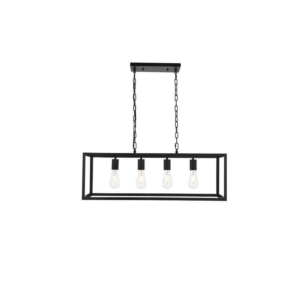 Resolute 4 light black Pendant. Picture 1