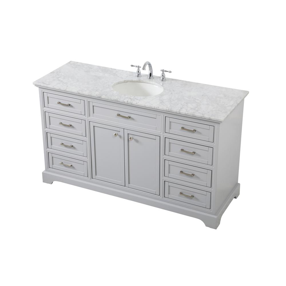 60 inch Single bathroom vanity in grey. Picture 8
