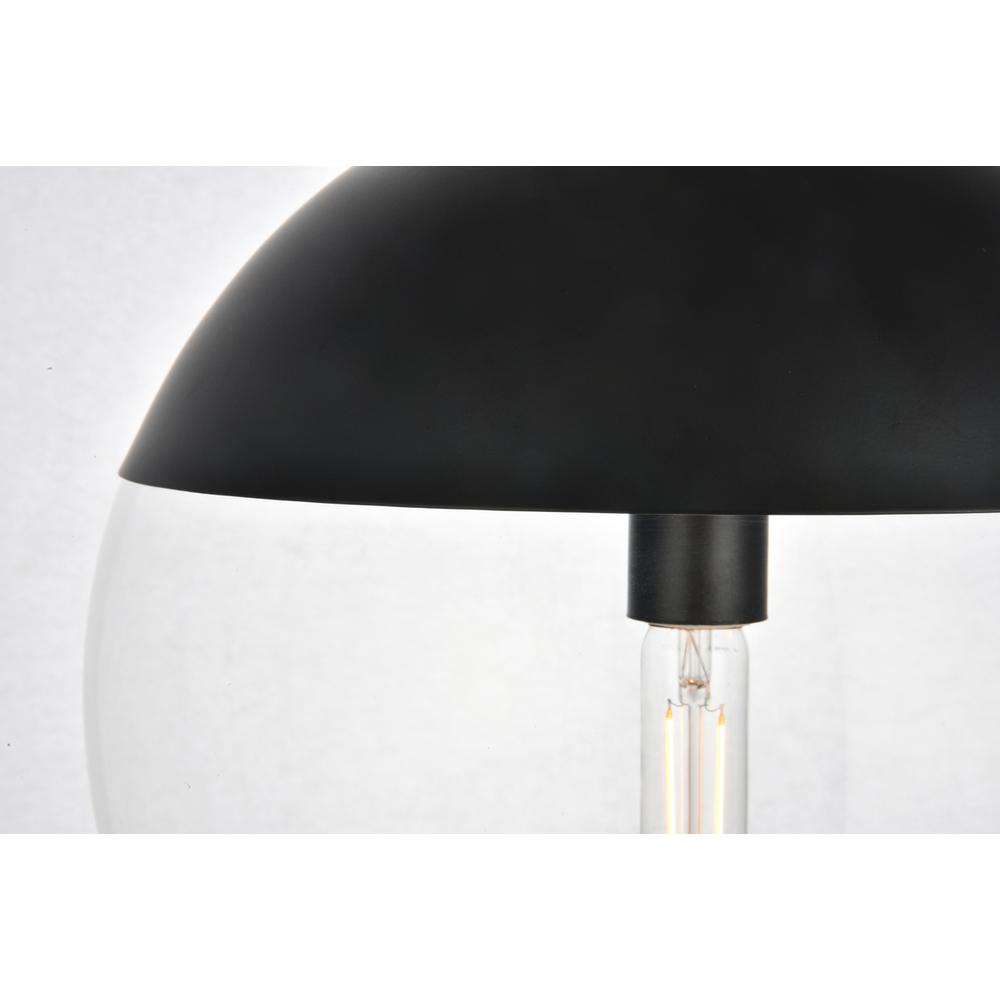 Eclipse 1 Light Black Pendant With Clear Glass. Picture 3