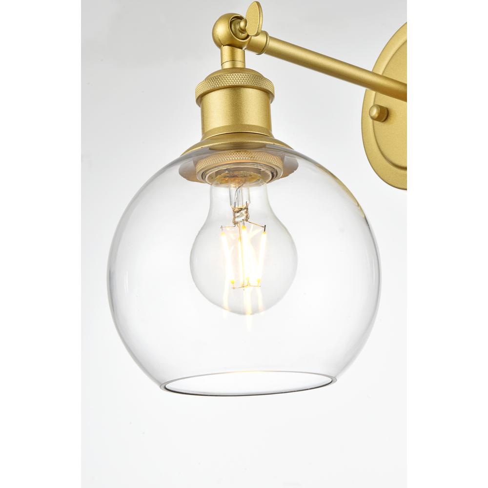 Kai 1 light Brass and Clear Bath Sconce. Picture 3