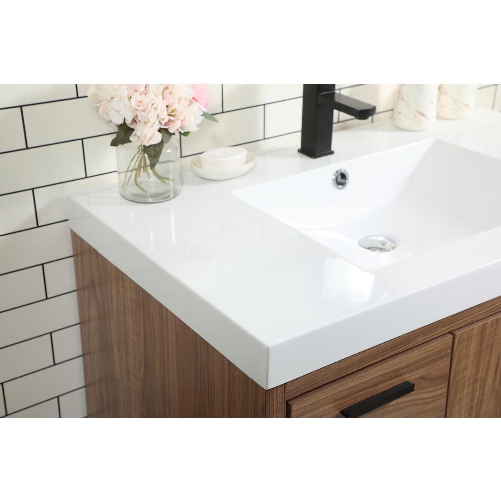 36 inch Single bathroom vanity in walnut brown. Picture 5
