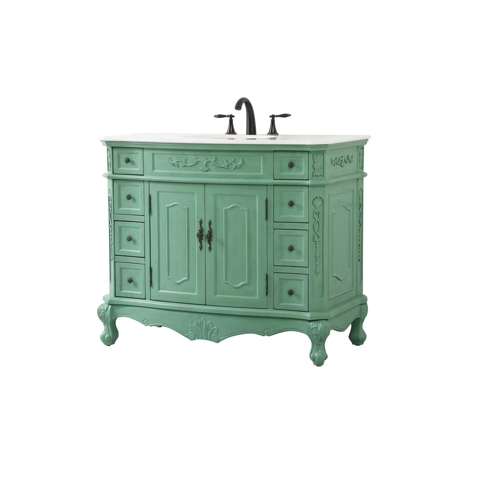 42 inch Single bathroom vanity in vintage mint. Picture 7