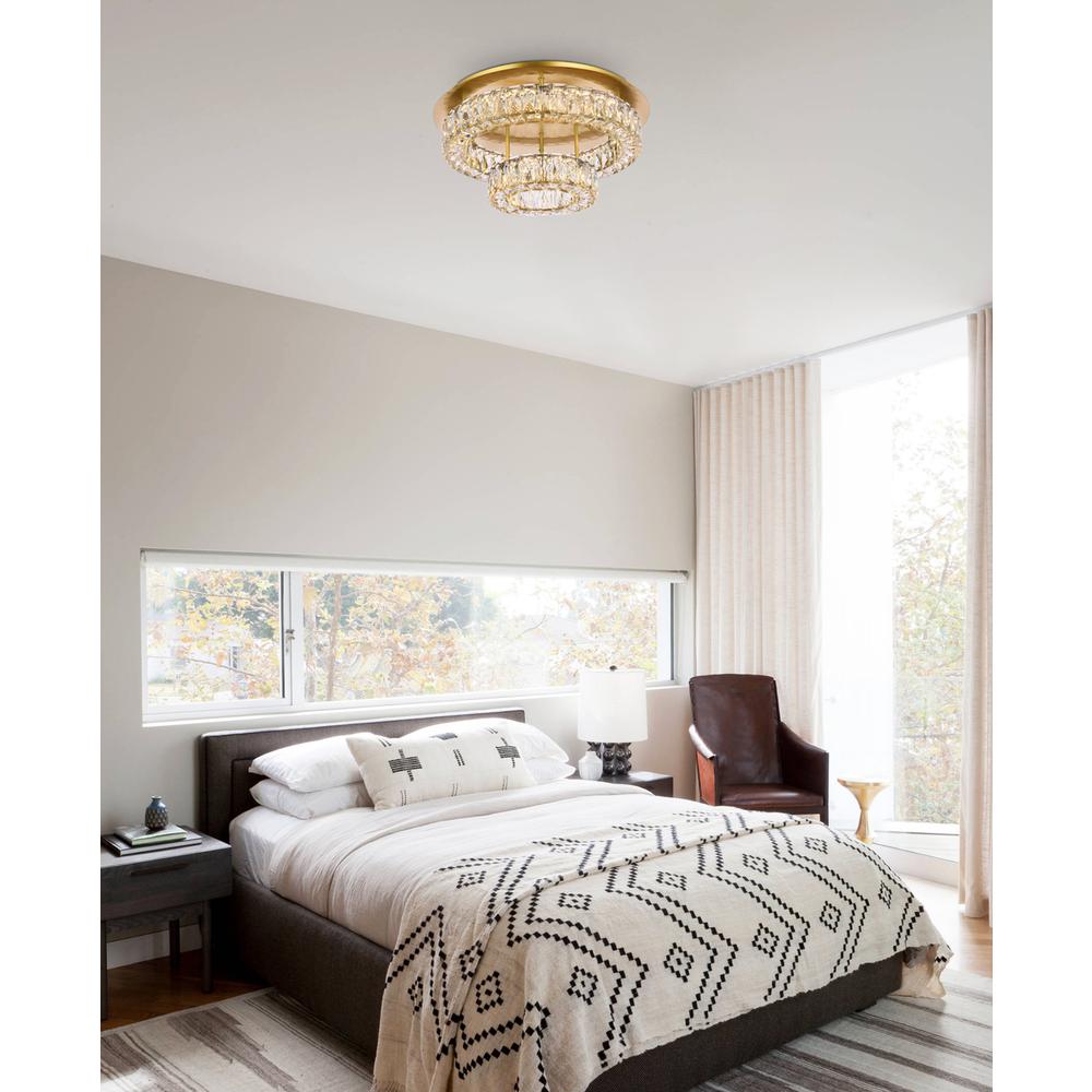 Monroe 22 inch LED double flush mount in gold. Picture 7