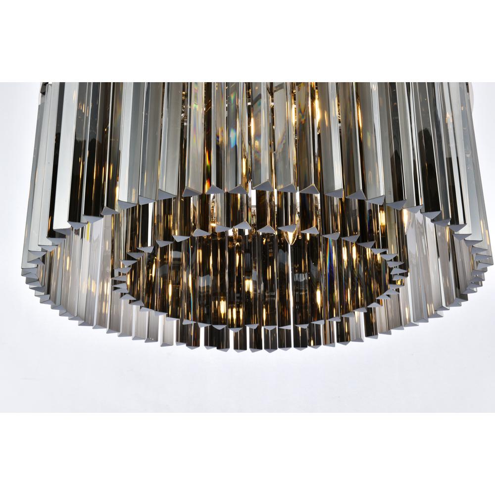 Sydney 8 light polished nickel Flush Mount Silver Shade (Grey) Royal Cut Crystal. Picture 3