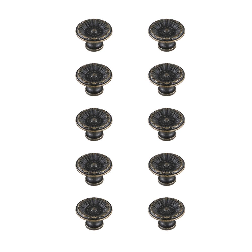 Corio 1.1" Diameter Antique Bronze Mushroom Knob Multipack (Set of 10). Picture 1