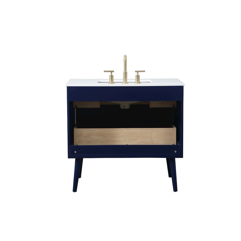 36 Inch Bathroom Vanity In Blue. Picture 16