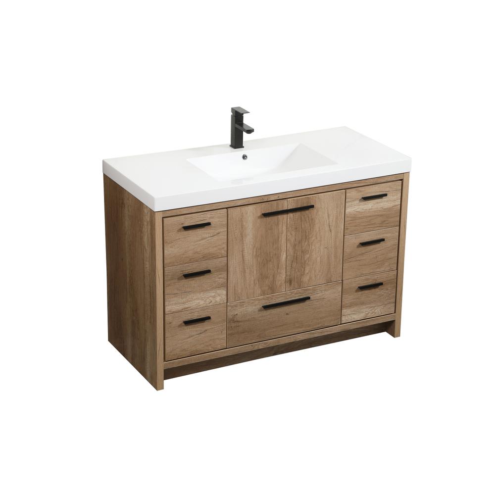 48 inch Single bathroom vanity in natural oak. Picture 8