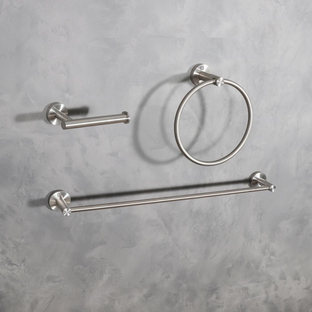 Alma 3-Piece Bathroom Hardware Set in Brushed Nickel. Picture 2