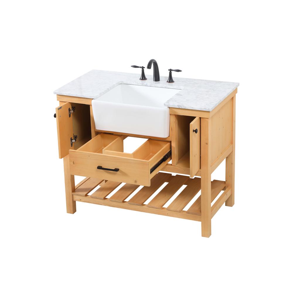42 inch Single bathroom vanity in natural wood. Picture 9