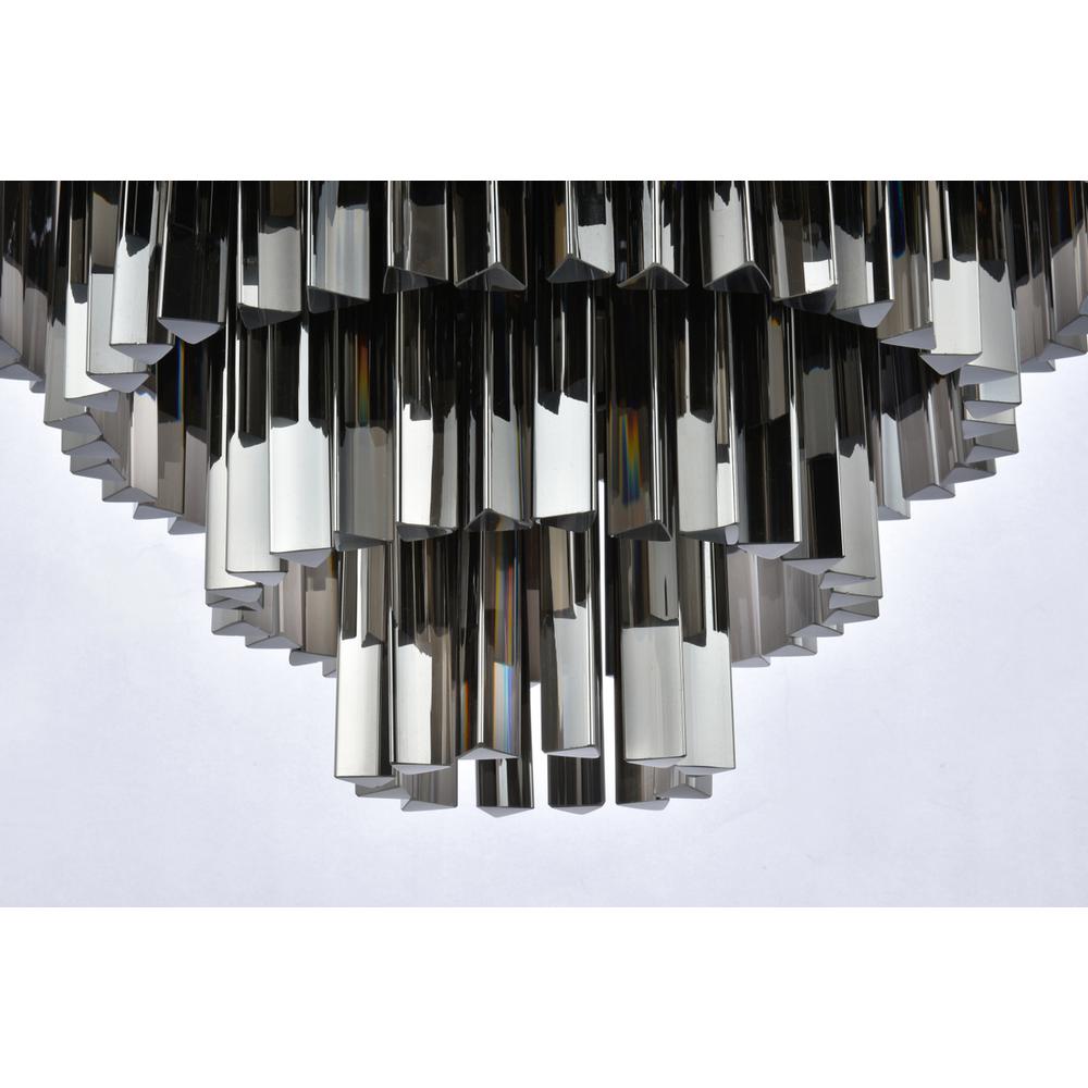 Sydney 17 light Matte Black Flush Mount Silver Shade (Grey) Royal Cut Crystal. Picture 3