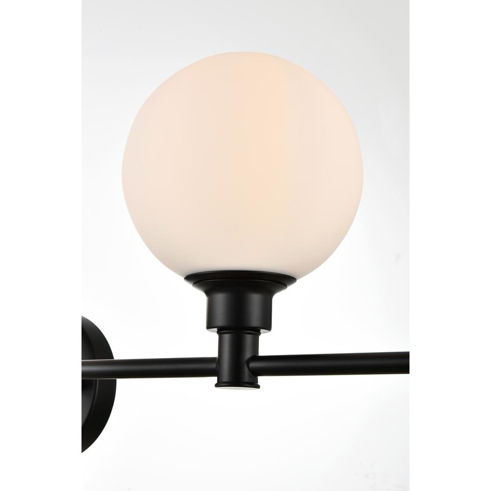 Cordelia 5 light Black and frosted white Bath Sconce. Picture 3