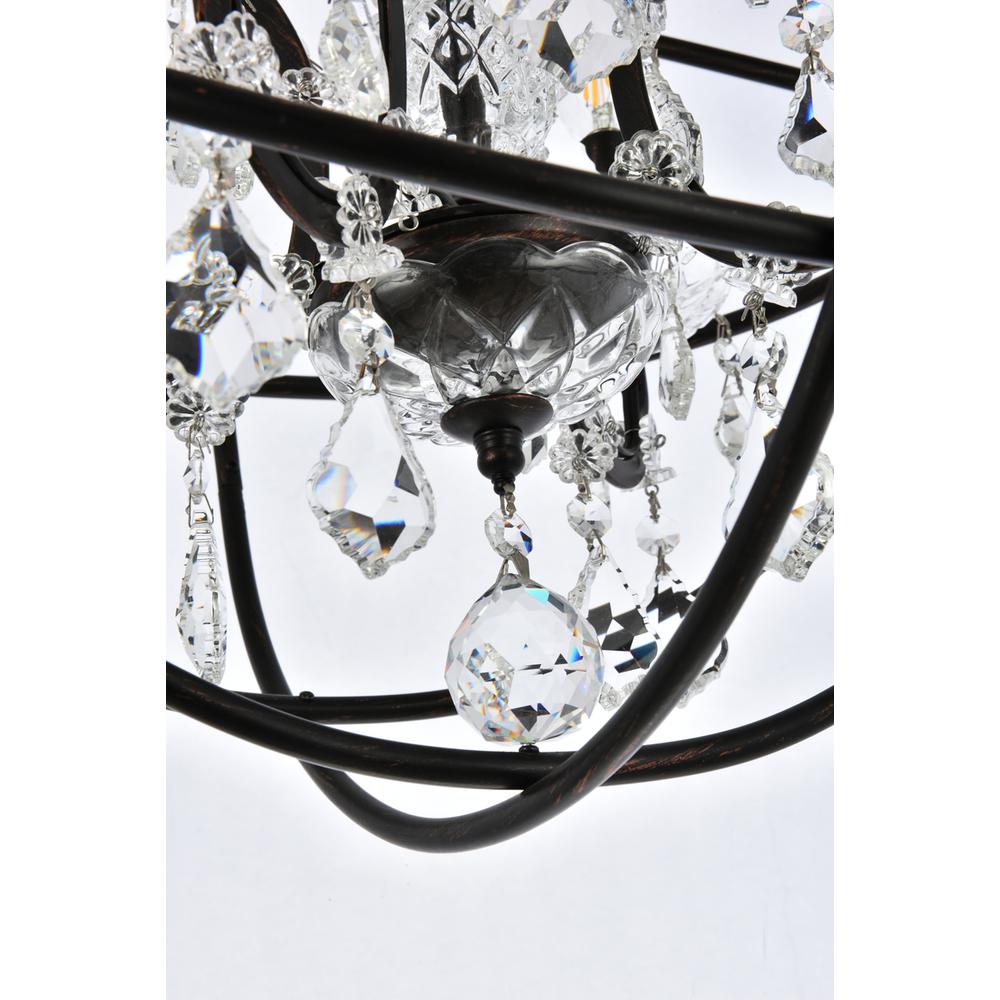 Geneva 4 light Dark Bronze Pendant Clear Royal Cut crystal. Picture 3