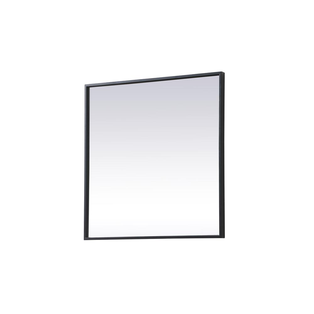Metal Frame Square Mirror 24 inch in Black. Picture 7
