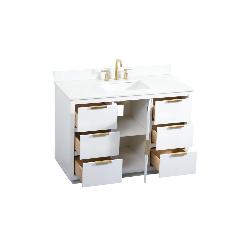 48 inch Single bathroom vanity in white with backsplash. Picture 9
