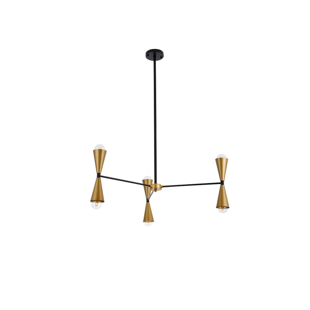 Cade 34 inch pendant in black and brass. Picture 6