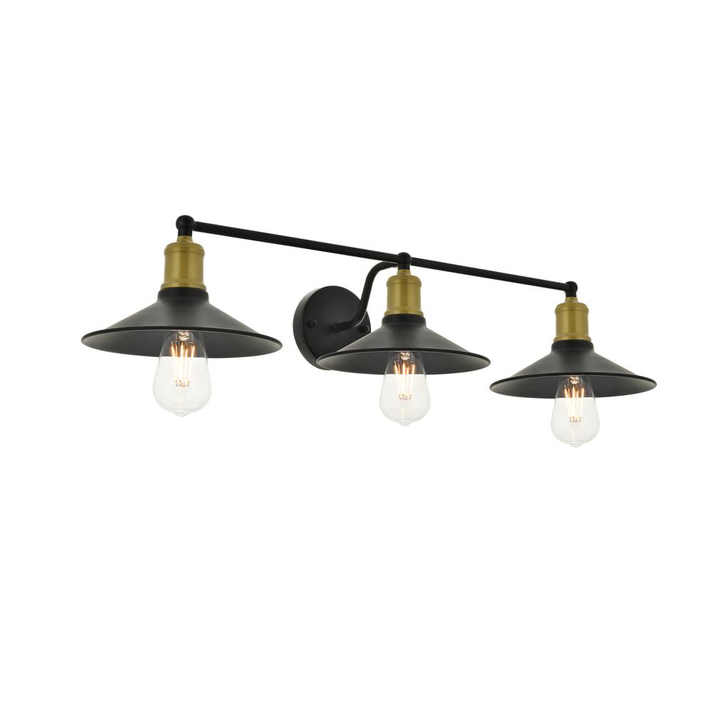 Etude 3 light brass and black Wall Sconce. Picture 5