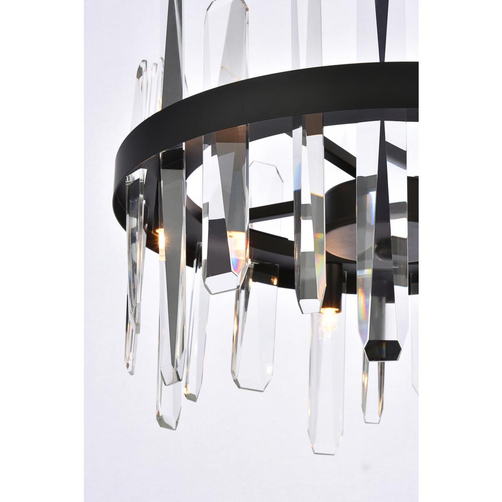 Serena 16 inch crystal round pendant in black. Picture 5