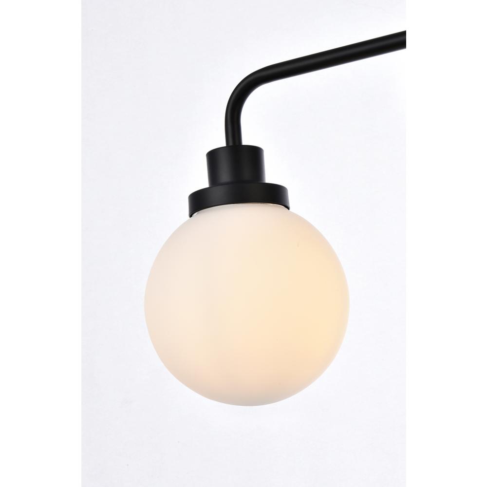 Hanson 3 lights bath sconce in black with frosted shade. Picture 3