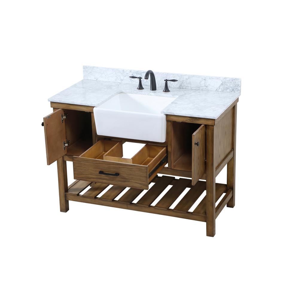 48 inch Single bathroom vanity in driftwood with backsplash. Picture 9