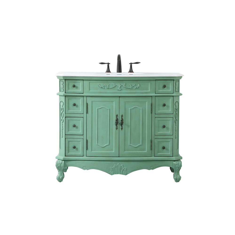 42 inch Single Bathroom vanity in vintage mint. Picture 1