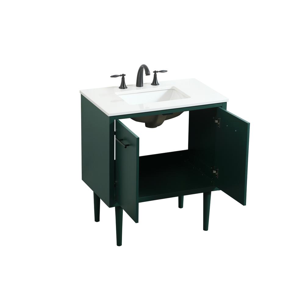 30 inch Single bathroom vanity in green. Picture 12