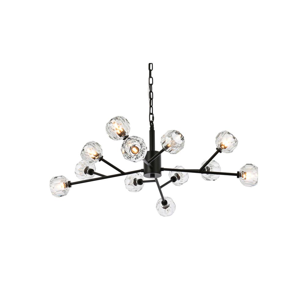 Graham 12 Light Pendant in Black. Picture 2