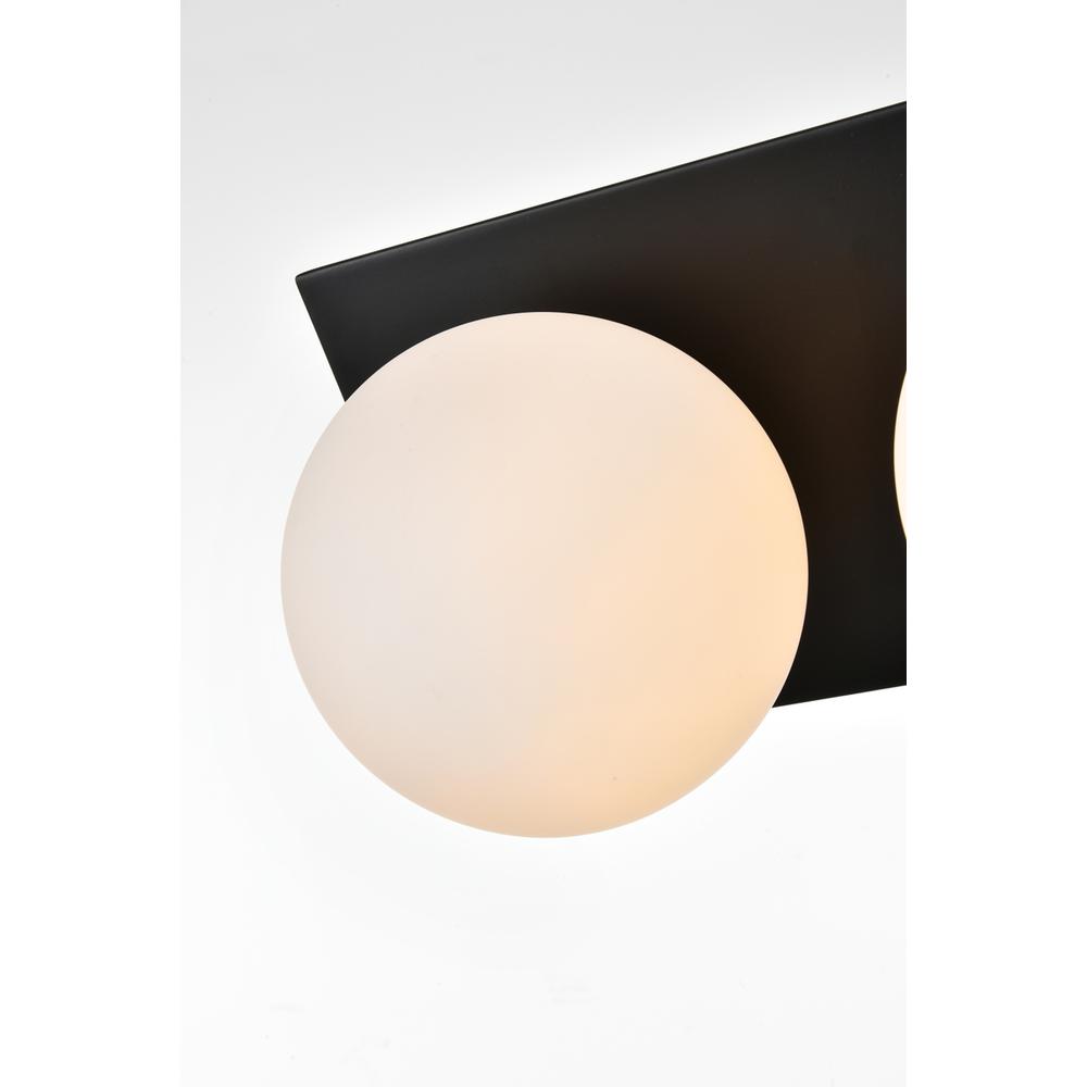 Jillian 2 light Black and frosted white Bath Sconce. Picture 3