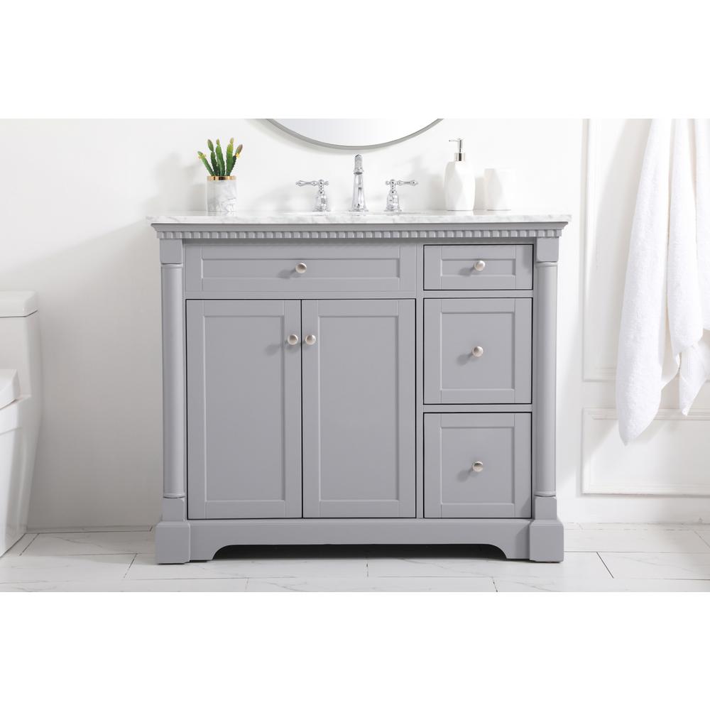 42 inch Single bathroom vanity in  Grey. Picture 14