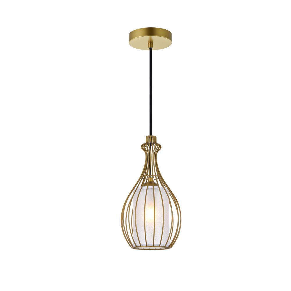 Miya 1 Light Brass Pendant. Picture 1