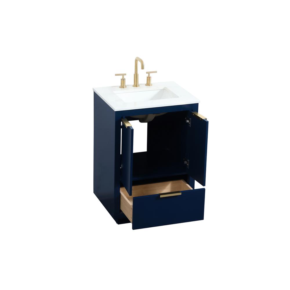 24 inch Single bathroom vanity in blue. Picture 9
