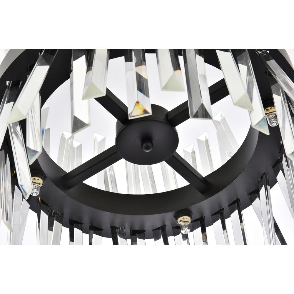 Serephina 16 inch crystal round pendant light in black. Picture 4