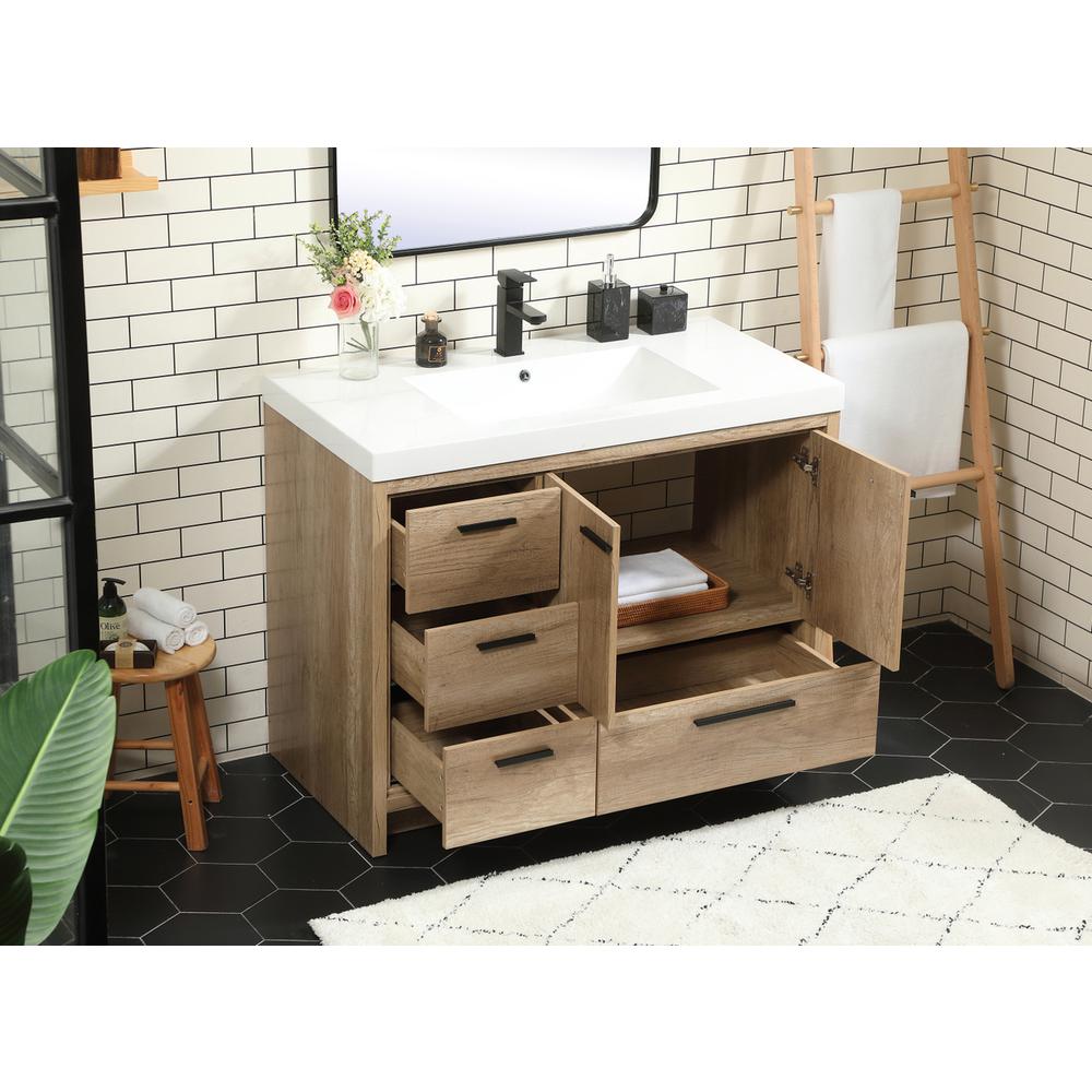 42 inch Single bathroom vanity in natural oak. Picture 3