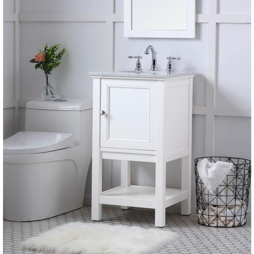 19 in. Single bathroom vanity set in White. Picture 2