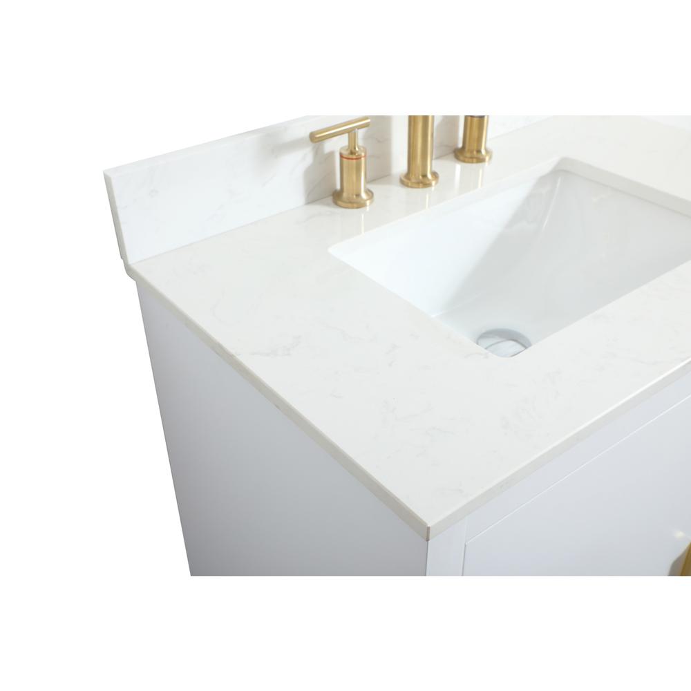 30 inch Single bathroom vanity in white with backsplash. Picture 11
