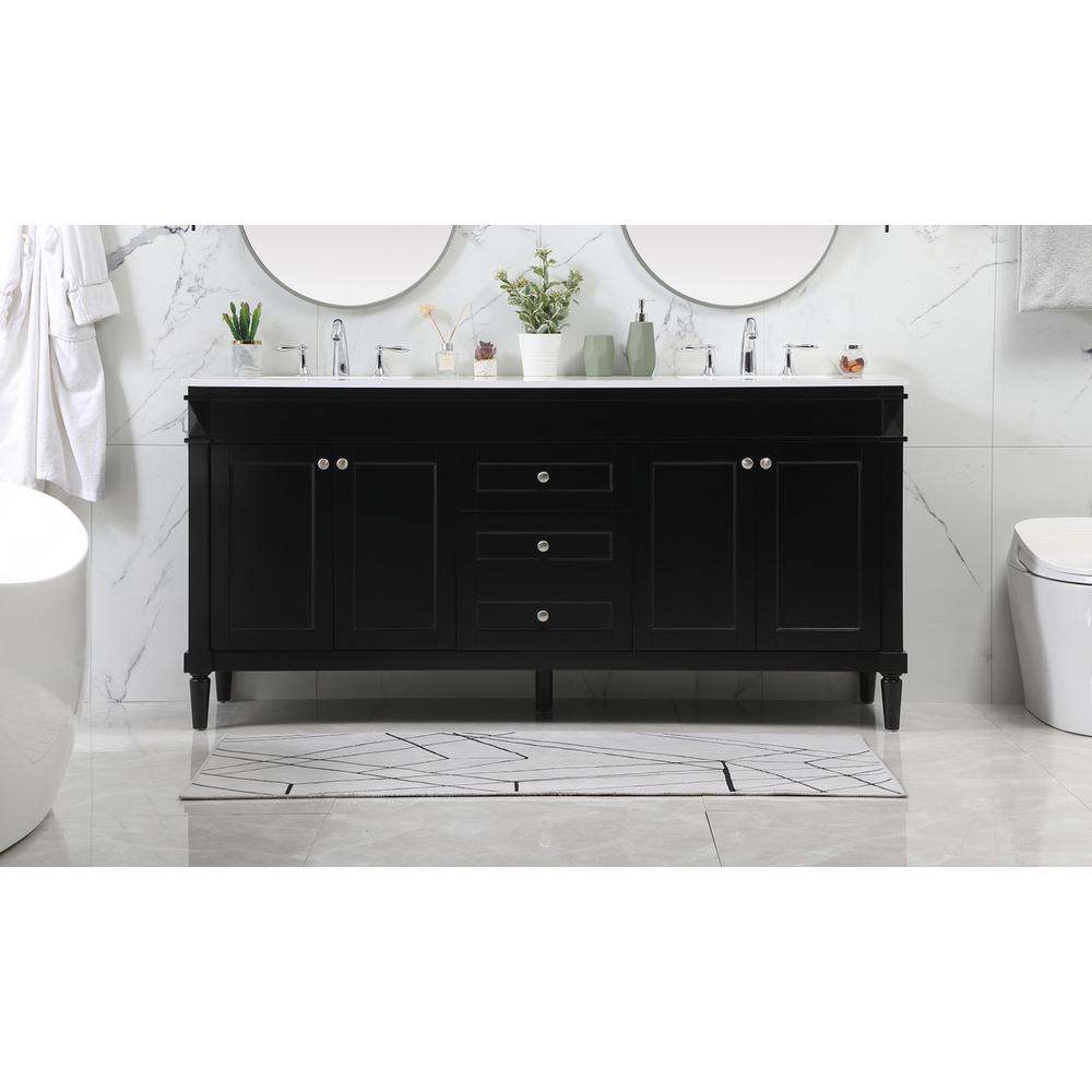 72 inch double bathroom vanity in black. Picture 14