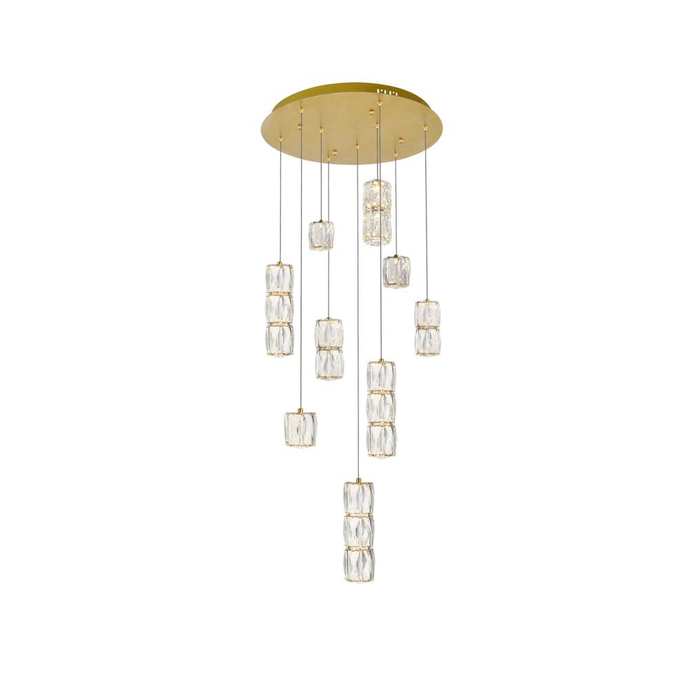 Polaris LED light gold Pendant Clear Royal Cut Crystal. Picture 1