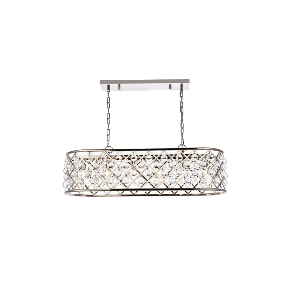 Madison 6 light polished Nickel Chandelier Clear Royal Cut Crystal. Picture 1