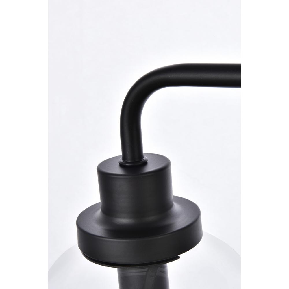 Hanson 4 lights bath sconce in black with clear shade. Picture 5
