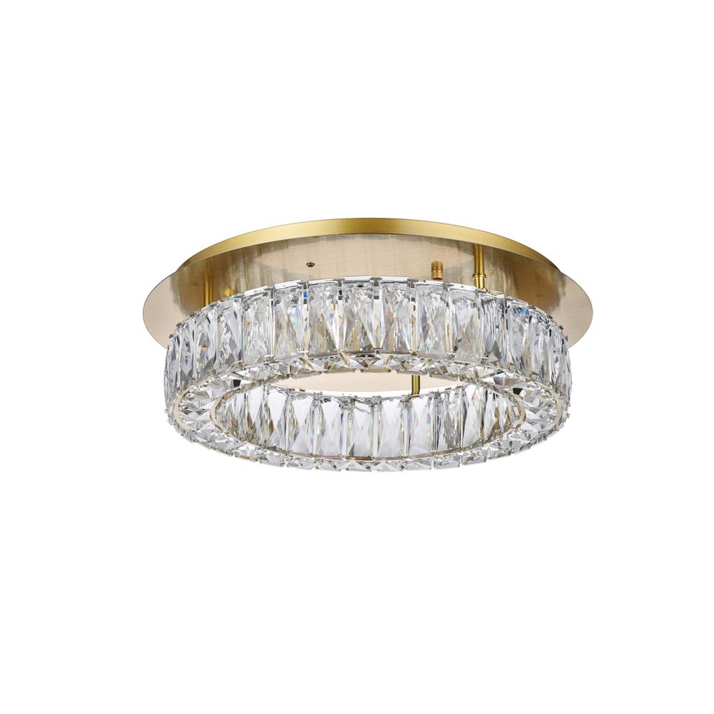 Monroe LED light gold Flush mount Clear Royal Cut Crystal. Picture 6