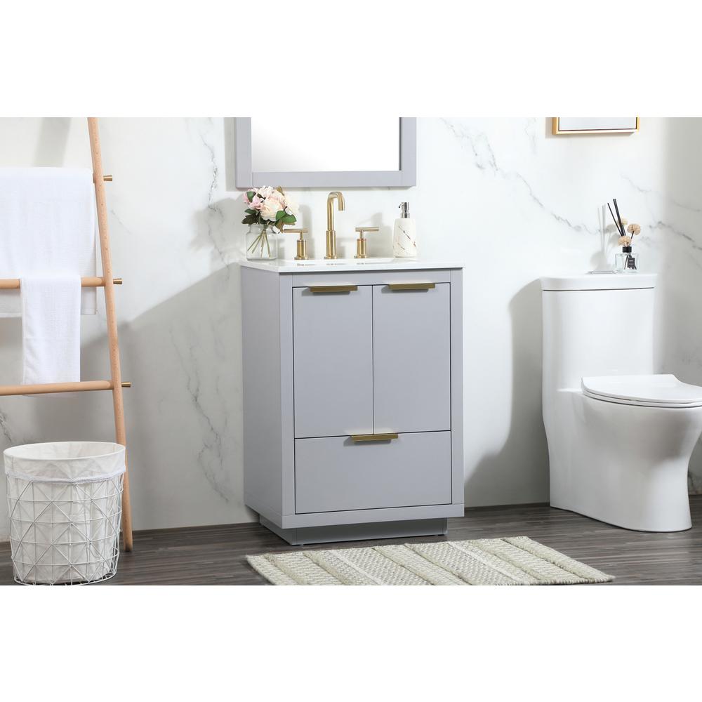 24 inch Single bathroom vanity in grey. Picture 2