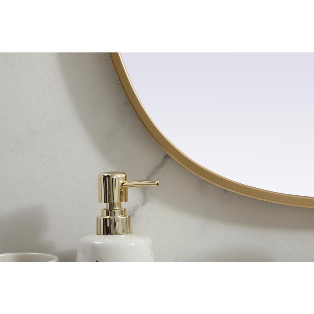 Metal Frame Oval Mirror 20x36 Inch in Brass. Picture 5