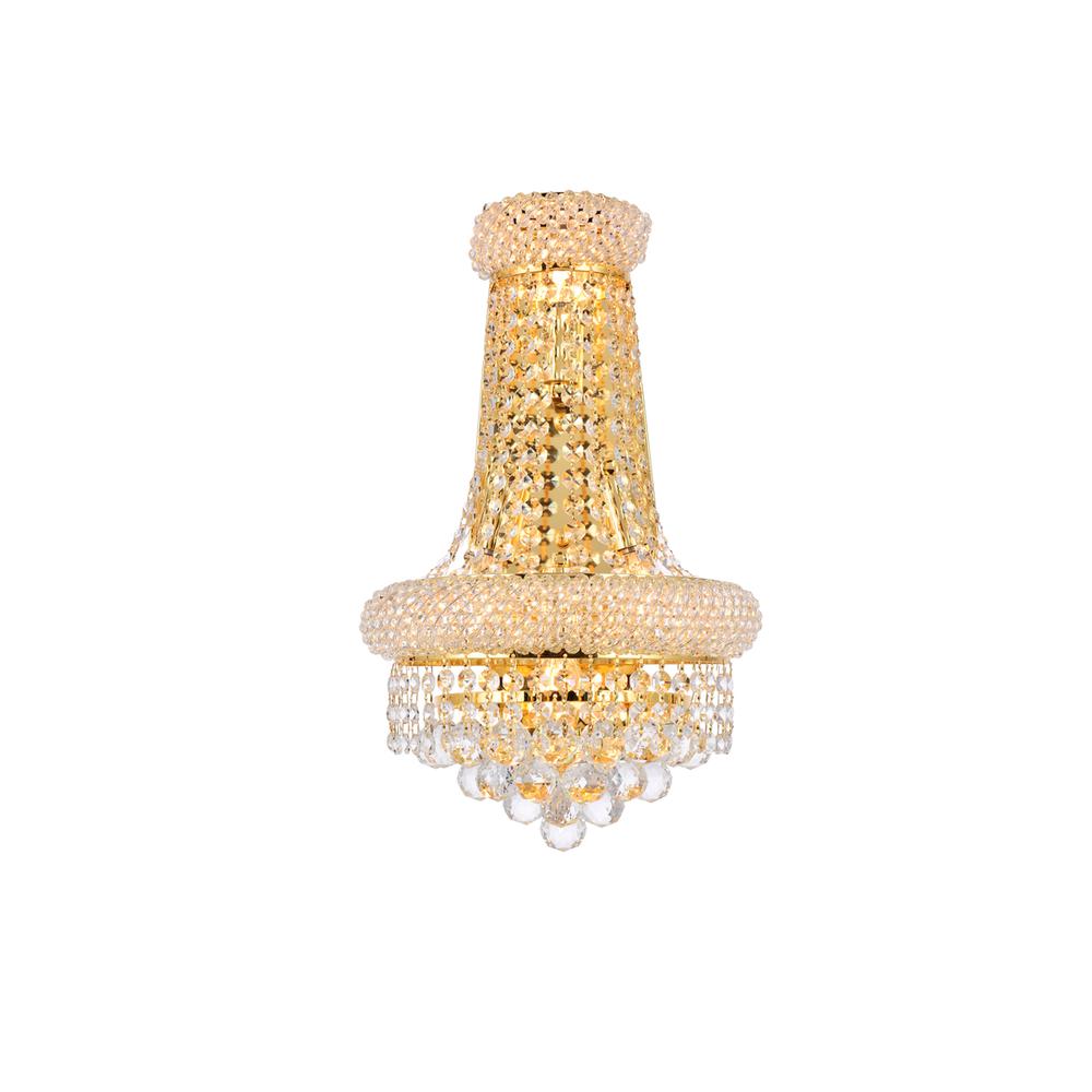 Primo 4 light Gold Wall Sconce Clear Royal Cut Crystal. Picture 1