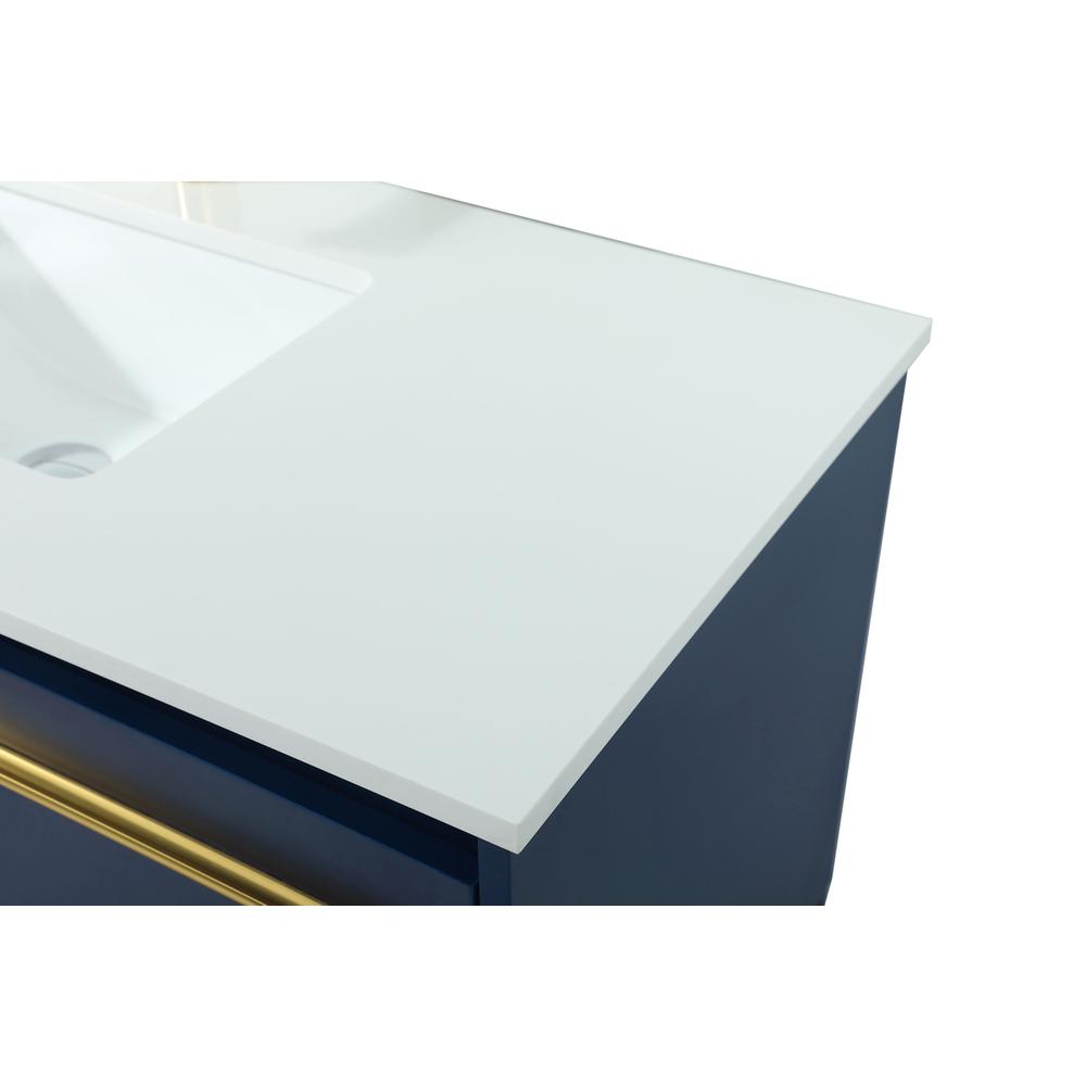 40 inch Single bathroom vanity in blue. Picture 11