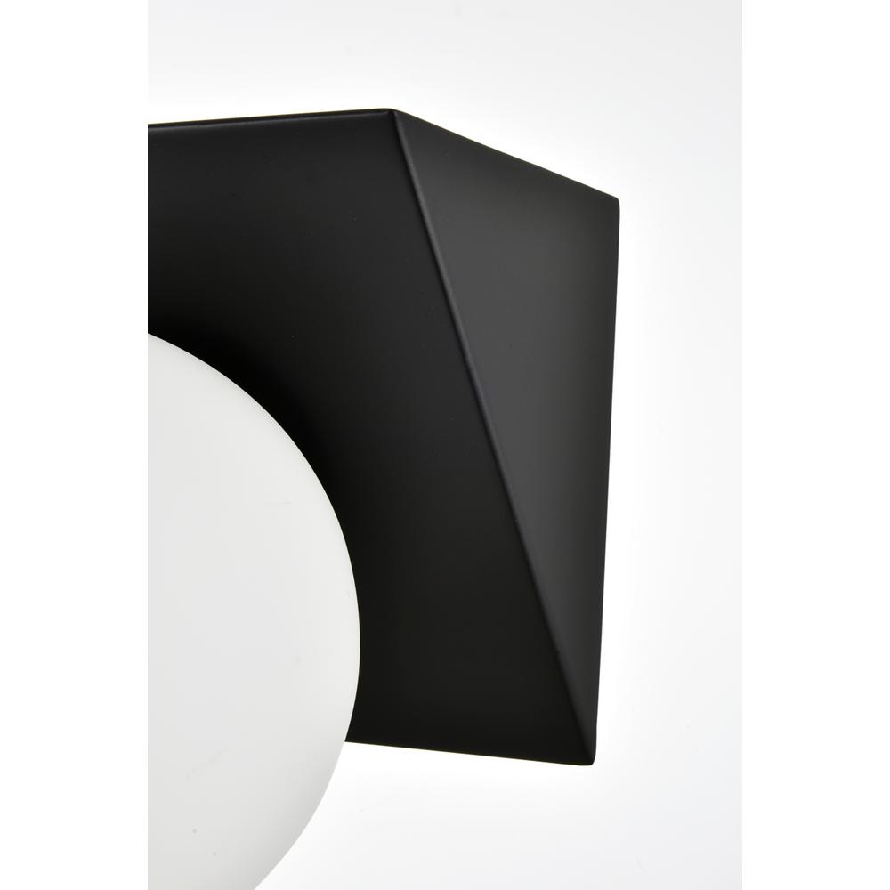 Jillian 2 light Black and frosted white Bath Sconce. Picture 5