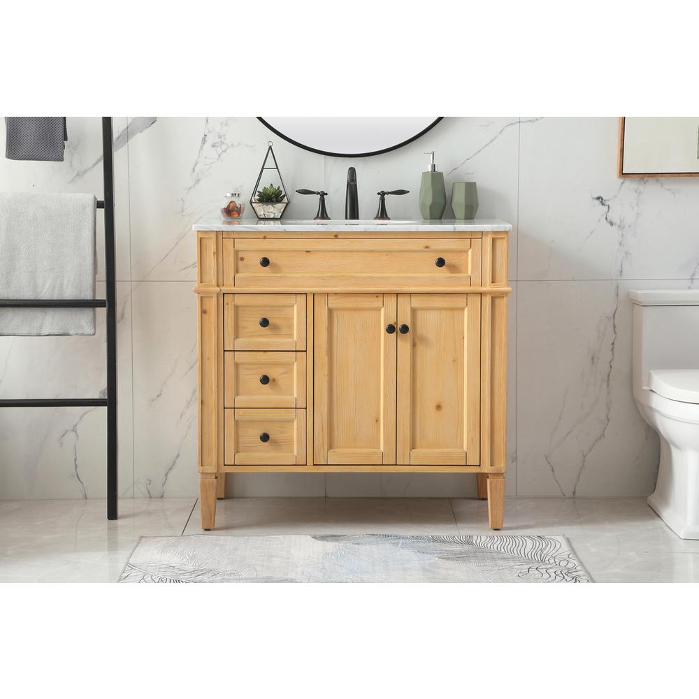 36 inch Single bathroom vanity in natural wood. Picture 14