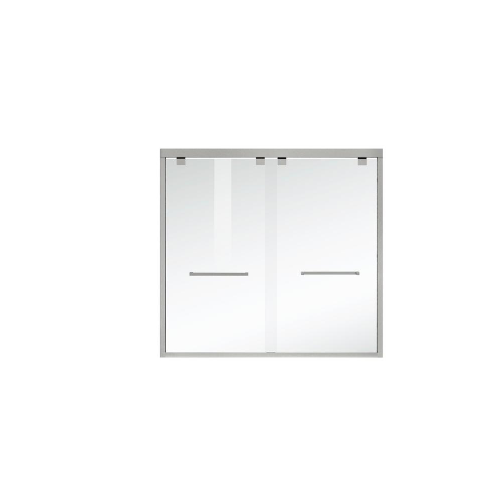 Semi-frameless tub door 60 x 60 Brushed Nickel. Picture 10